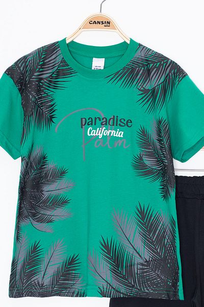 Cansın Mini Green Paradise Written Boy's Shorts Set of 2 20642