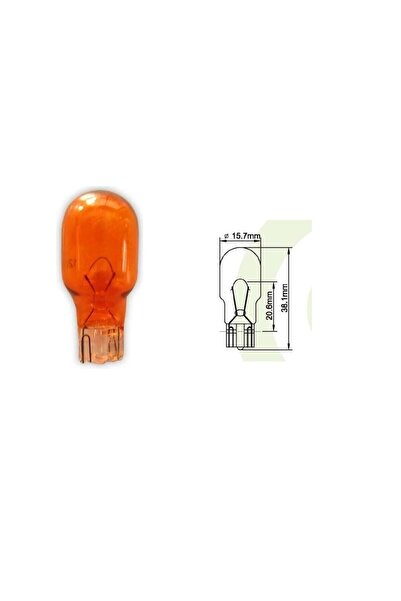 SKAUTO 12v T15 18w Turuncu Dipsiz Ampul (wy16w) Sinyal Ampulü 10 Adet