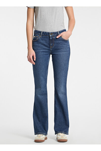 Guess Jeans Yüksek Bel İspanyol Paça Regular Fit Mavi Kadın Denim Pantolon GJ G09 BOOTCUT - ECO REGE