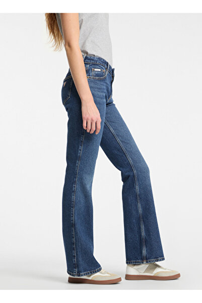 Guess Jeans Yüksek Bel İspanyol Paça Regular Fit Mavi Kadın Denim Pantolon GJ G09 BOOTCUT - ECO REGE
