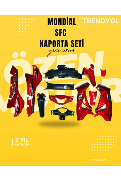 Genel Markalar Mondial SFC Kaporta Seti Kırmızı Grenaj Takımı Dayanıklı Motos...