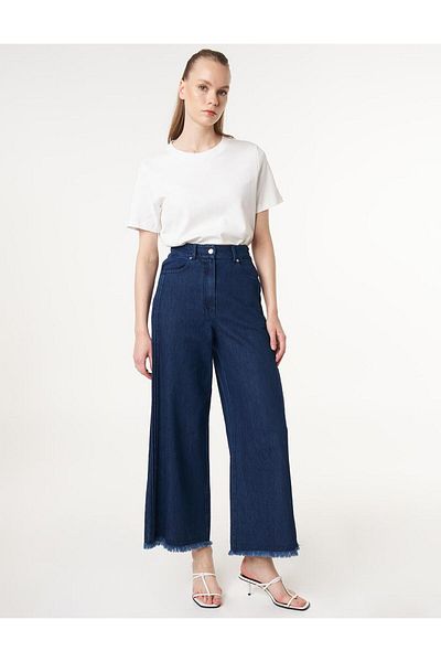 KYR Marine Fit Denim Trousers with Tassels Navy Blue