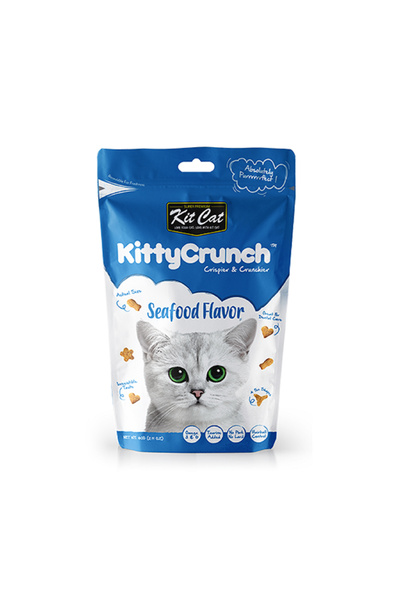 Kit Cat كيت كات كيتي كرانش مكافآت القطط بنكهة المأكولات البحرية - 60 غرام