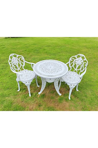 AR PLASTİK Ferforje Bahçe Takımı, 2 Sandalye 1 Masa, Bahçe Balkon Takımı