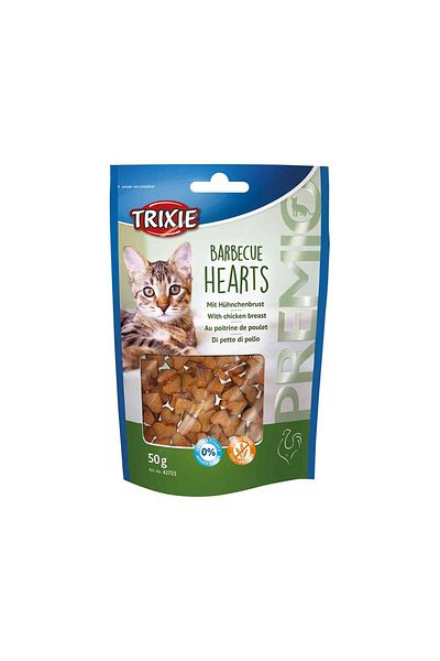 Trixie Premio Barbecue Grilled Hearts with Chicken Cat Treat - 50 g