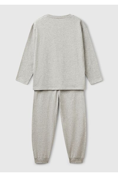 United Colors of Benetton Boy's Gray Melange Logo Stripe T-Shirt - Jogger Set