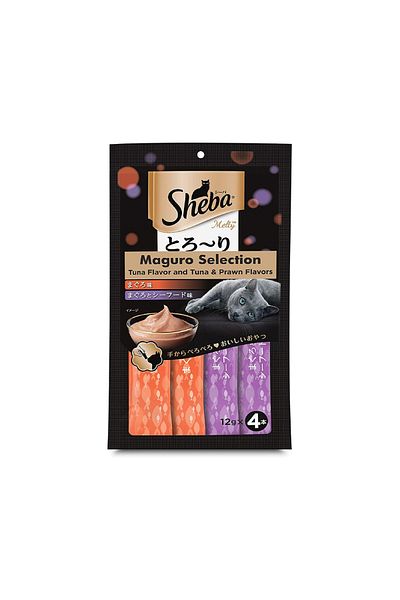 SHEBA Melty Mixed Creamy Treats Tuna Mix Cat Treats - 48 g Pack of 12