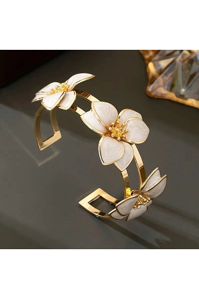 Dodemert Home Mine Pink Floral Cuff Bracelet