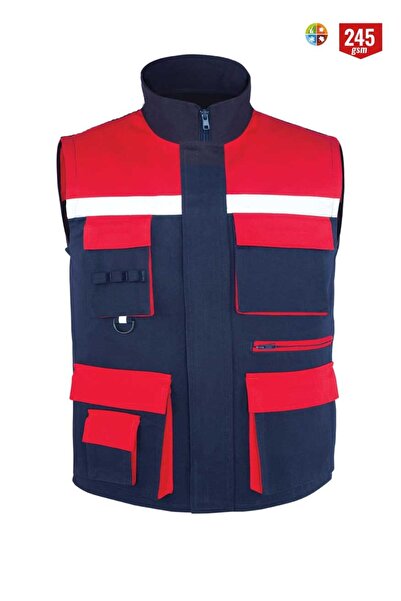 MyForm 09137 Yelek Multi Lacivert/Kırmızı