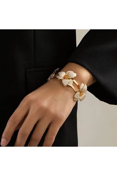 Dodemert Home Mine Pink Floral Cuff Bracelet