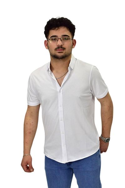 Raymons Cămașă pentru bărbați, cu guler, tricou mercerizat cu nasturi 4410 BGL-ST04530