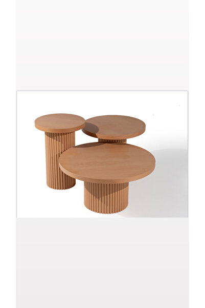 Kızılaslan Mobilya Bohem Mantar Orta sehpa takımı 3lü set inegöl mobilyası