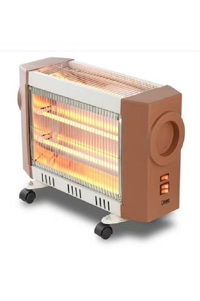 ALSAIF Jano Electric Heater 3 Candles - 1500 Watts - Rectangular - Brown And White - Jn070001