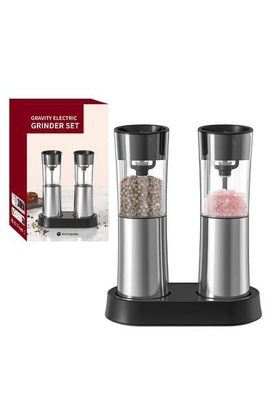 Choice Gravity Sensing 2pcs Electric Rechargeable Salt And Pepper Grinder With Adjustable Coarseness Refill