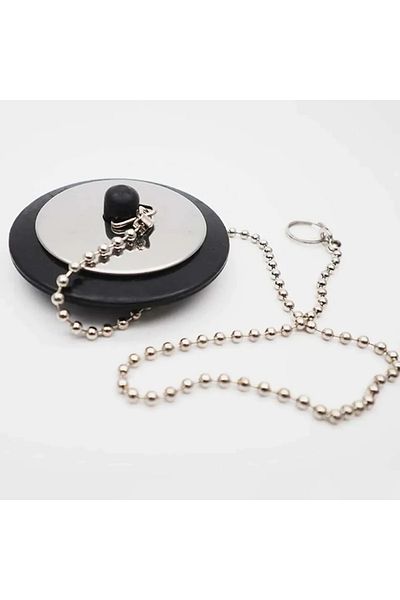 Choice black 1pc Durable Rubber Bathtub Drain Stopper With Chain, Universal Sink Plug Strainer, Lightweight