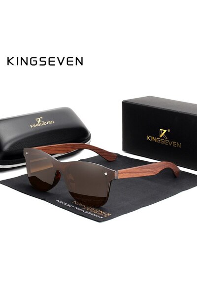 Choice Other Brown bubinga wood KINGSEVEN Natural Wooden Sunglasses Men Vinta...