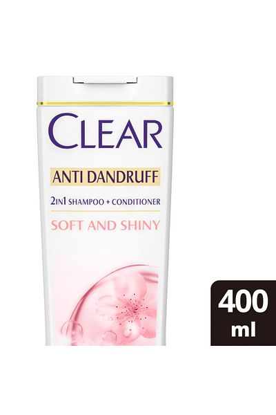 Clear Women's Soft & Shiny Anti-Dandruff Shampoo 400 ml