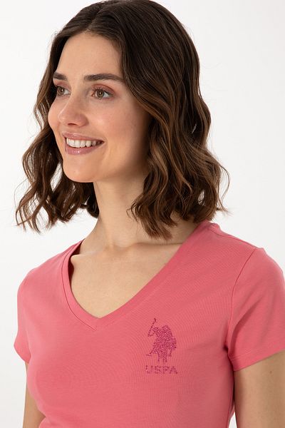 U.S. Polo Assn. Πόλο Ασν. Γυναικείο μπλουζάκι Basic με λαιμόκοψη V 2080797