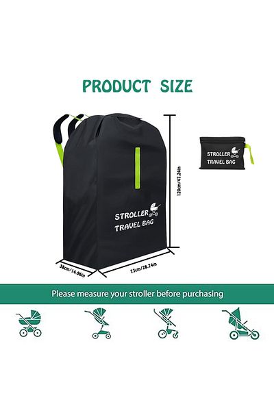Choice Black Baby Stroller Travel Bag with Shoulder Belt Pram Universal Dust Bag Organizer Kindergarten Ca