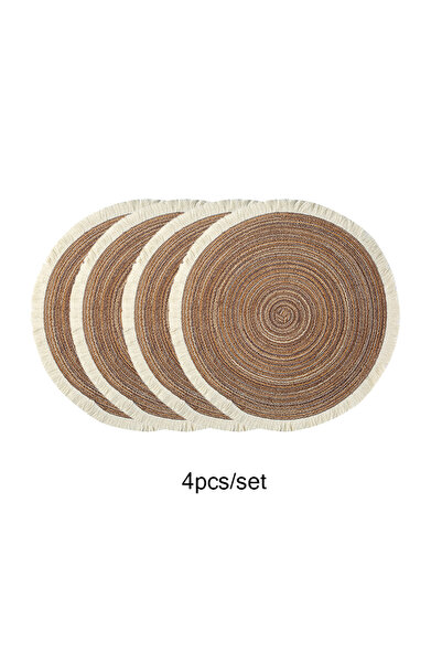 choice2 طاولة مستديرة مقاس 38 سم، 4 قطع، 4 قطع/مجموعة، طاولة منسوجة بتصميم عص...