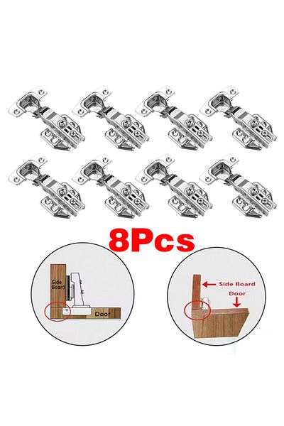 Choice Full Overlay 8PCS 2-8 Pcs Stainless Steel Cabinet Door Hinges Hydraulic Damper Buffer Soft Close Qui