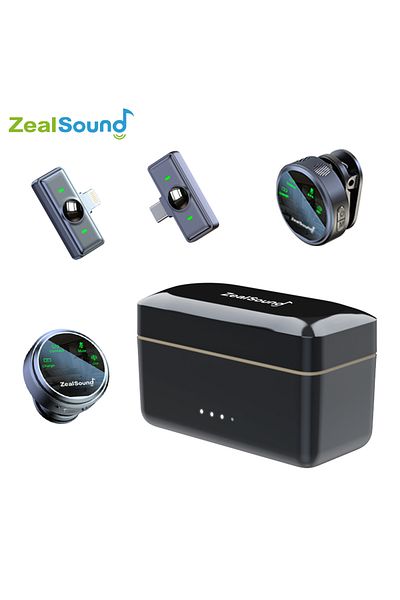 Choice black Zealsound Wireless Magnetic Button Lavalier Lapel Microphone for iPhone Android Phone Youtube