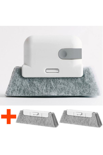 choice2 فرشاة تنظيف النوافذ رمادية اللون مكونة من قطعتين، فرشاة تنظيف حافة ال...