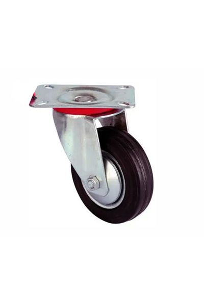 Easy Tedarik Service Wheel - Black Swivel with Table - Diameter 125 mm