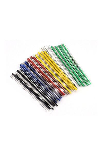 Choice 30pcs Color row stitch 2.54 Pitch 1 x 40P Single Straight White Red Blue Yellow Green Black PCB p...