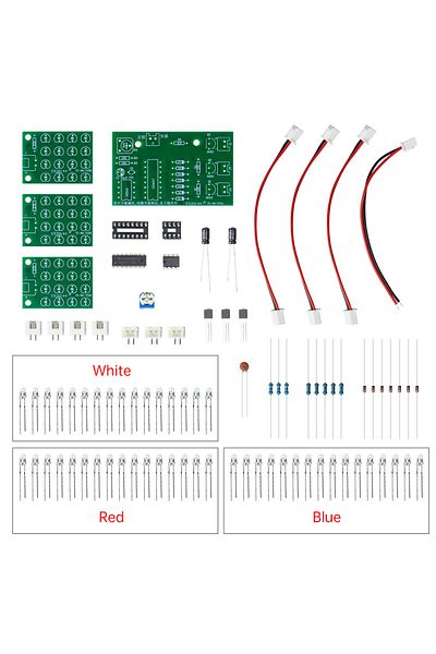 Choice 1 Set CD4017+NE555 Red White Blue LED Water Light Production DIY Kit Welding Learning Electronic Mod