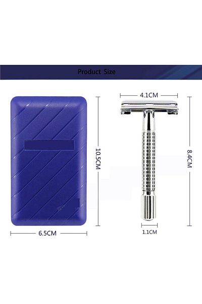 WANGDA PROFESSIONAL Sliver Men's Facial Shavers Barber Manual Razor Stainless Steel Double-ended Blades Barbershop Razor