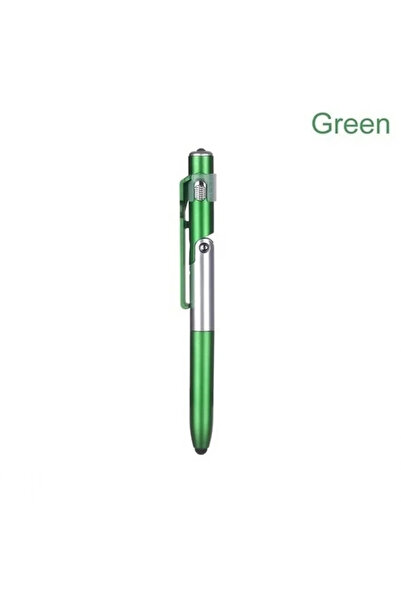 Choice قلم حبر جاف متعدد الاستخدامات 4 في 1 MP-8878-أخضر مع إضاءة LED وحامل ه...