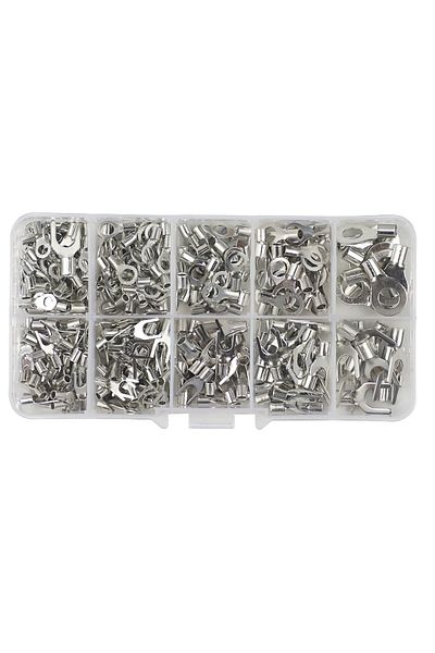 Choice 320pcs Mixed Box 320Pcs Brass Cable Wire Connector Assortment Kit 10-in-1 Terminals Crimp Spade Rin