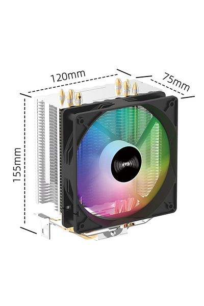 TEUCER Fixed Color WHITE A400 TEUCER CPU Cooler 4 Heat Pipes PC Radiator Cooling 3PIN PWM Silent Rgb Fan Fo
