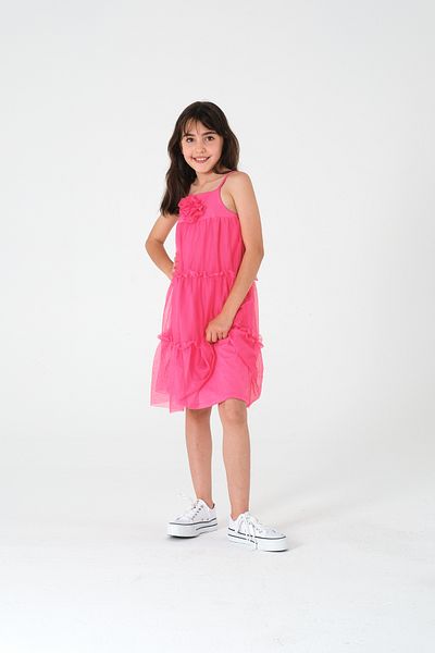 Kyron Girl's Tulle Dress / with Pink and Orange Color Options / Stylish and Elegant Design