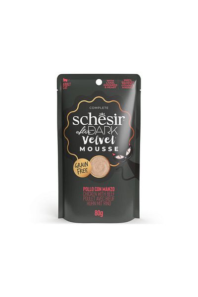Schesir Schesir After Dark Velvet Mousse For Cat Chicken With Beef 80g