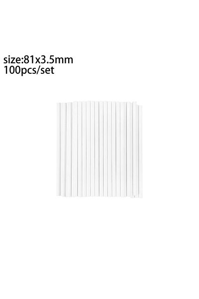 Choice 100pcs 8cm Sticks 100pcs Solid Core White Paper Lollipop Sticks for DIY Chocolate Sugar Candy Lolly