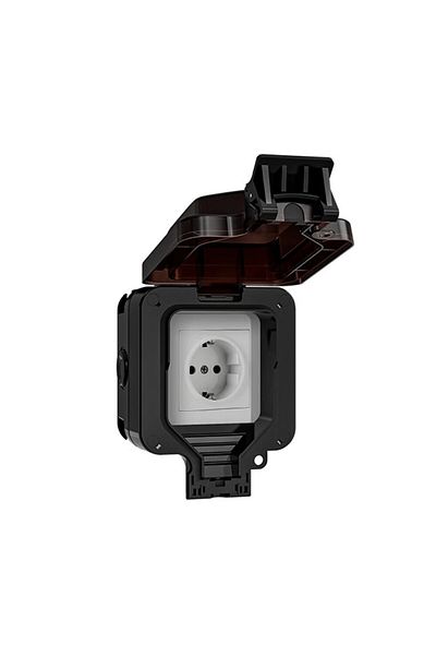 Romoral 1AC 1pcs Black Waterproof Socket EU Plug IP66 Outdoor Socket Box 16A Wall Switch Socket European St