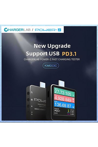 FMAi Power-Z KM003C Portable Type-C Fast Charging Tester PD3.1 QC5.0 240W Mxa Digital Voltmeter & Amme...