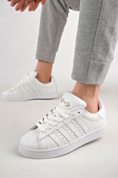 Freemax Pantofi sport unisex cu talpă cusută - alb
