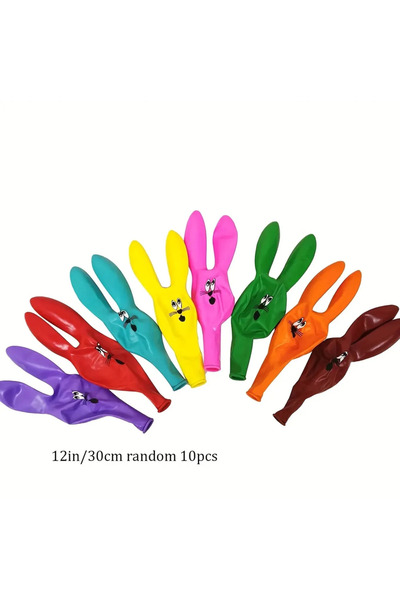 Choice 10 قطع من البالونات ذات الأذن الطويلة ورأس الأرنب مقاس 12 بوصة لتزيين ...