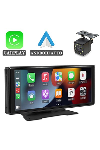 hippcron With Rear Camera Hippcron 10.26" Car Radio Monitor Wireless CarPlay Android-Auto IPS Screen Bluetoot