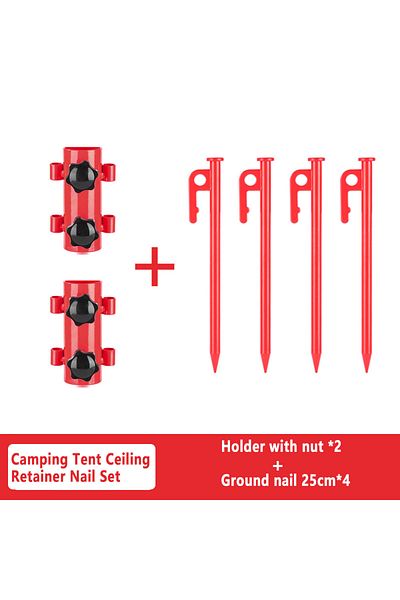 Choice Red Portable Tent Holder Tent Nails Set Canopy Rod Fixed Tube Reinforced Wind proof Awning Rod Holde
