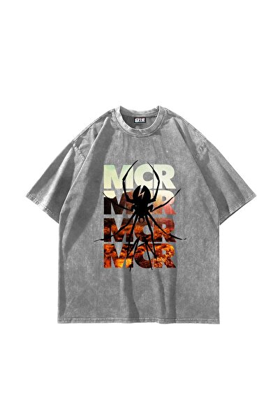 Bak Moda My Chemical Romance Štampano Oversize kroj Unisex oprana bela majica