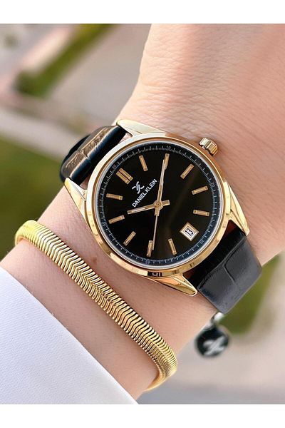 Daniel Klein Retro Vintage Serial Leather Cord Water Resistant Women Wristwatch+Bracelet Bdk.13770.2