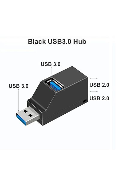 Choice Black USB 3.0 USB 3.0 HUB Adapter Extender Mini Splitter Box 1 to 3 Ports High Speed USB 2.0 For PC