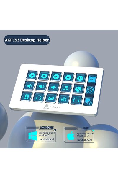Choice Global Edition-White Ajazz AKP153E Multifunctional Console Panel Desktop Assistant Intelligent Mini