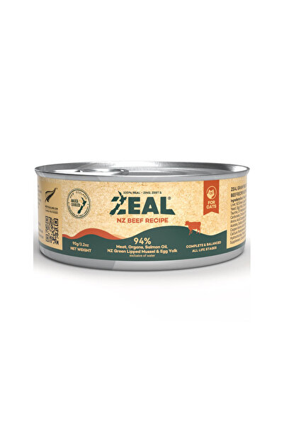 ZEAL طعام القطط المعلب بنكهة لحم البقر الخالي من الحبوب - 90 جم