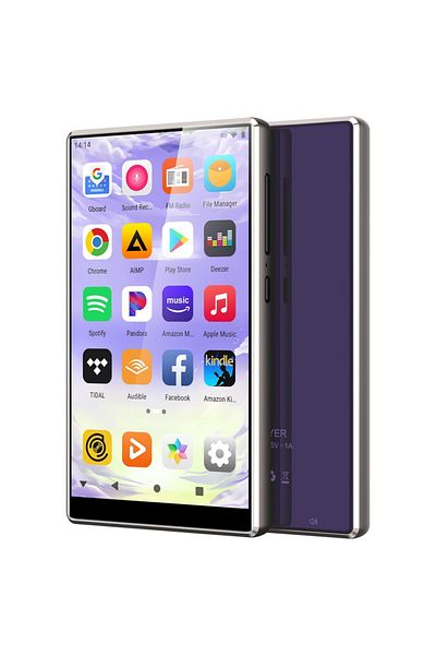 Choice مشغل MP3 M501 أرجواني اللون مزود بتقنية البلوتوث والواي فاي، مشغل موسيقى Oilsky M501 بسعة 80 جيجابايت، بدقة 1080 بكسل، يعمل بنظام Android 9.0 MP4