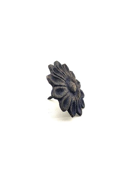 Easy Tedarik Antique Style Decorative Brass Daisy Kabara - 42 Mm, Oxide